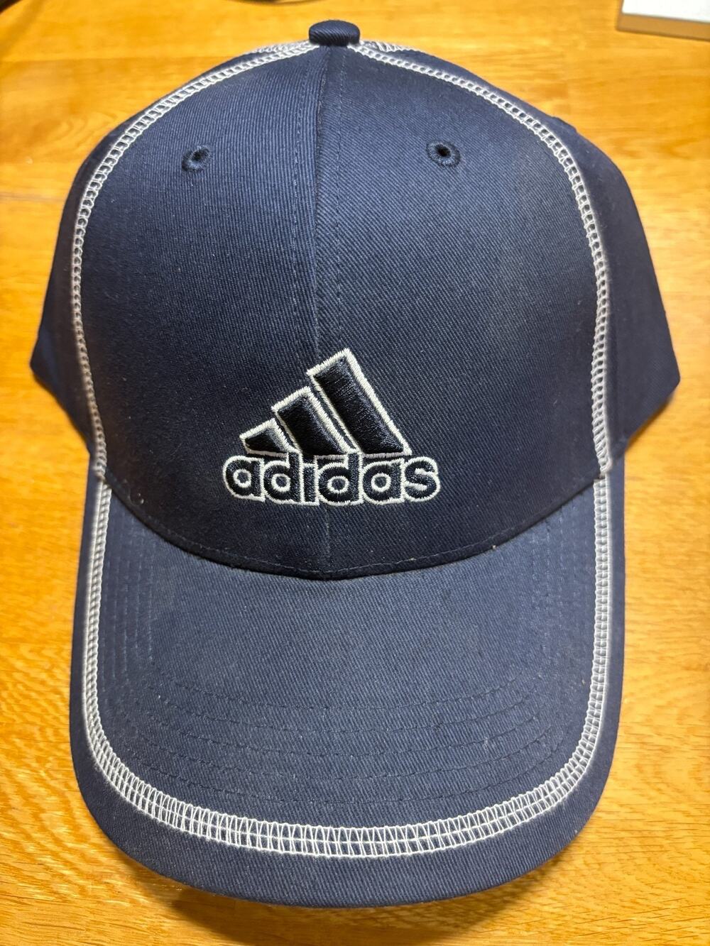 Vintage Y2K Adidas Abrams II Cap Navy Blue White Stitching NOS 5123710